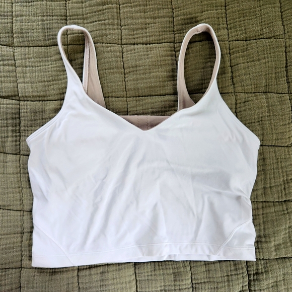Lululemon White Align Cropped Tank Size 10 - Picture 1 of 3